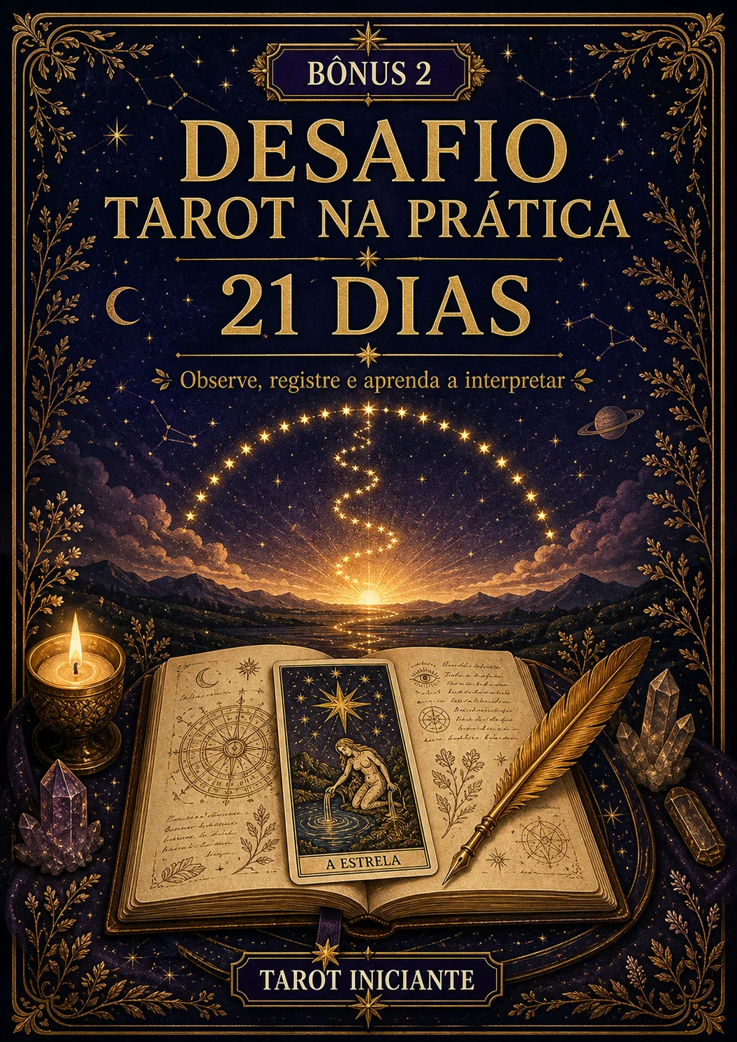 Capa do bônus Desafio Tarot na Prática — 21 Dias