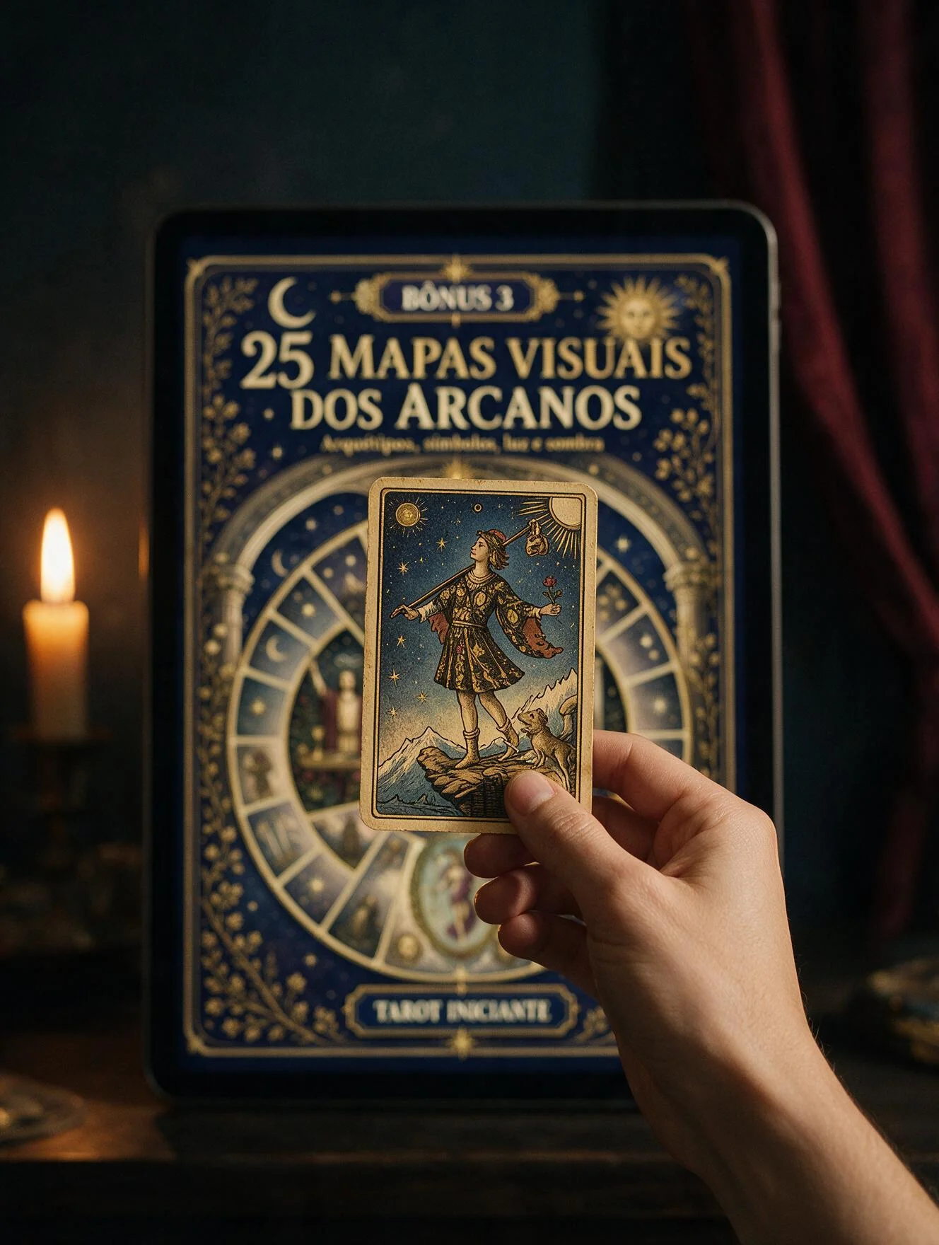 Mapa visual dos Arcanos sendo consultado